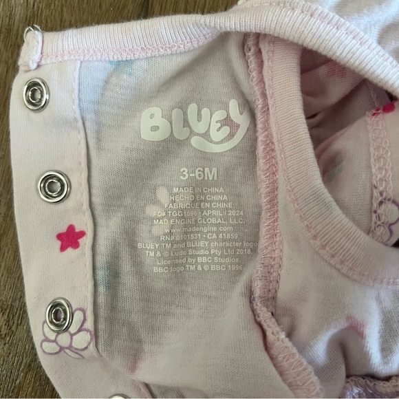 Bluey Baby Girl Ruffle Jumpsuit - Pink Floral - 3/6M - Picture 7 of 7